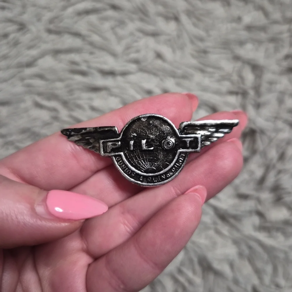 Vintage Junior Airline Pilot Metal Pin Jewelry Hong Kong Winged ✨️💫